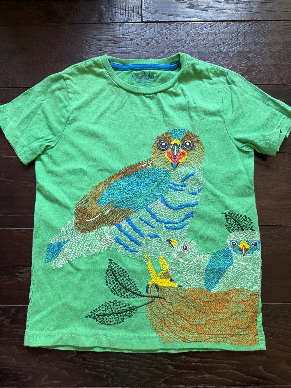 Mini Boden Bird Illustration on T-shirt